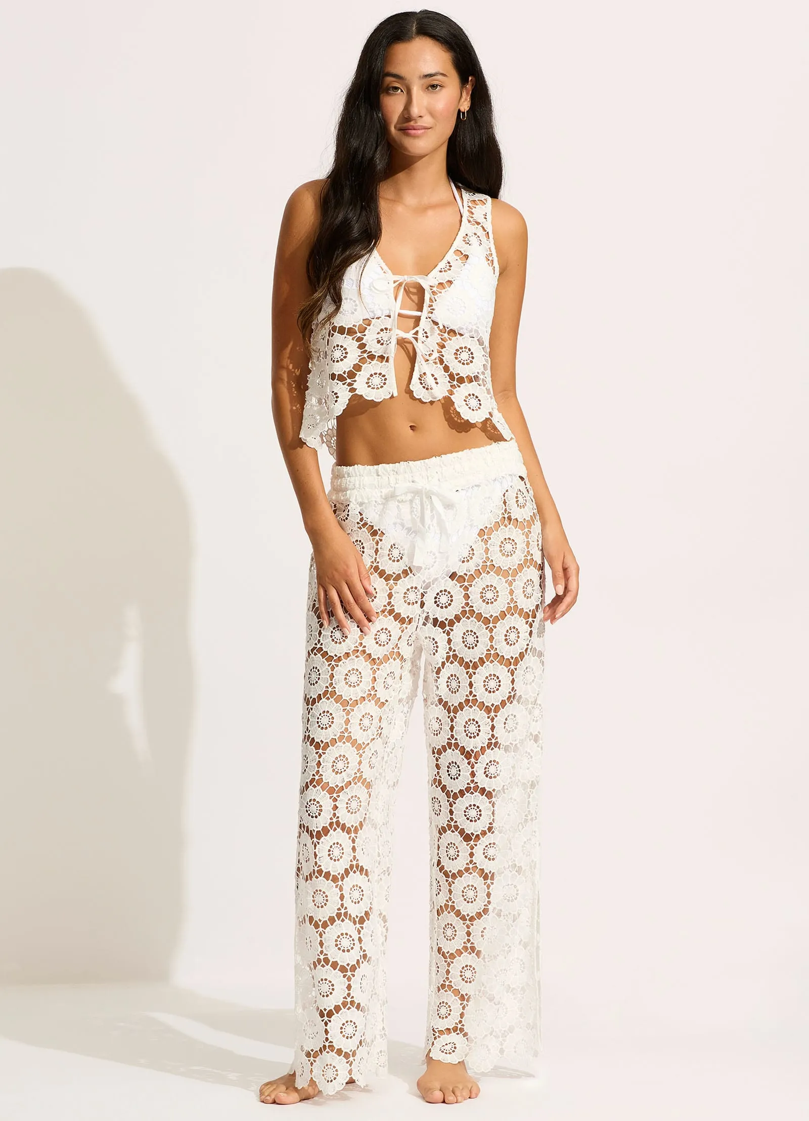 Secret Garden Side Split Pant - White sold by Seafolly