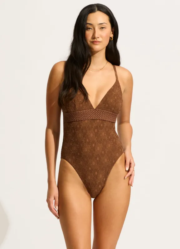 Marloe V Neck One Piece - Tiramisu sold by Seafolly