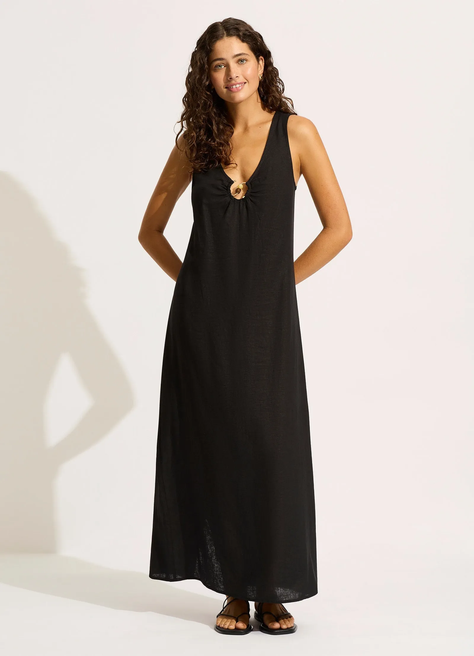 Palermo Keyhole Front Maxi Dress - Black sold by Seafolly