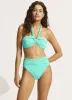 Seafolly Collective Halter Bandeau Bikini Top - Aquatic Blue sold by Seafolly