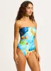 Aquarius Bandeau One Piece - Turquoise sold by Seafolly
