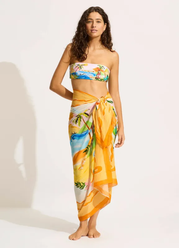 South Pacific Sarong - Turquoise sold by Seafolly