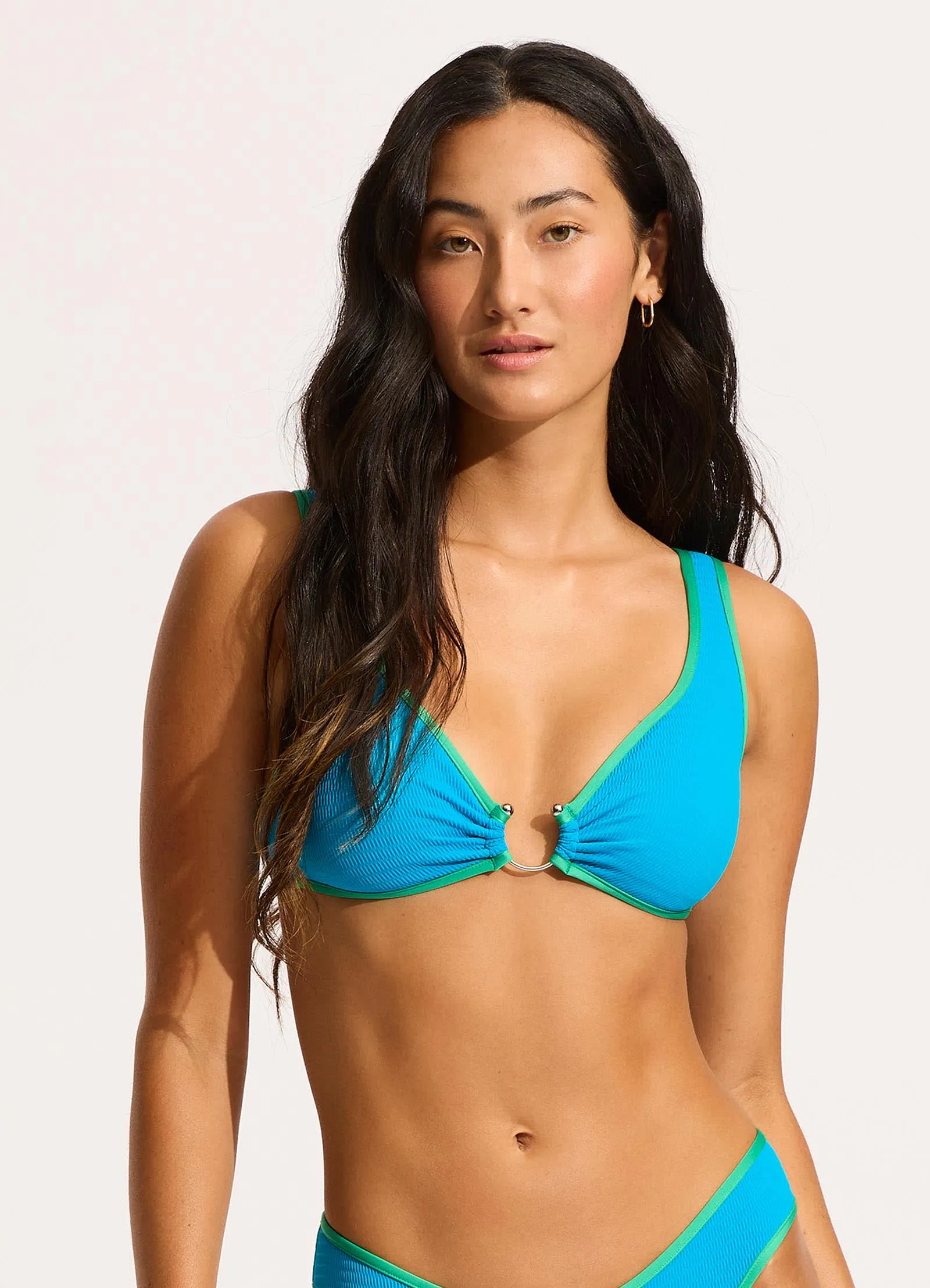 Beach Bound Ring Front Tank Bikini Top - Turquoise sold by Seafolly product image thumbnail 2