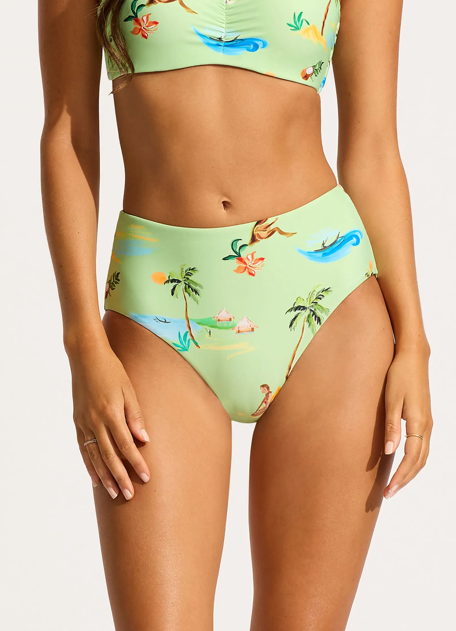 Isla Palm High Waisted Bikini Bottom - Sage sold by Seafolly product image thumbnail 2