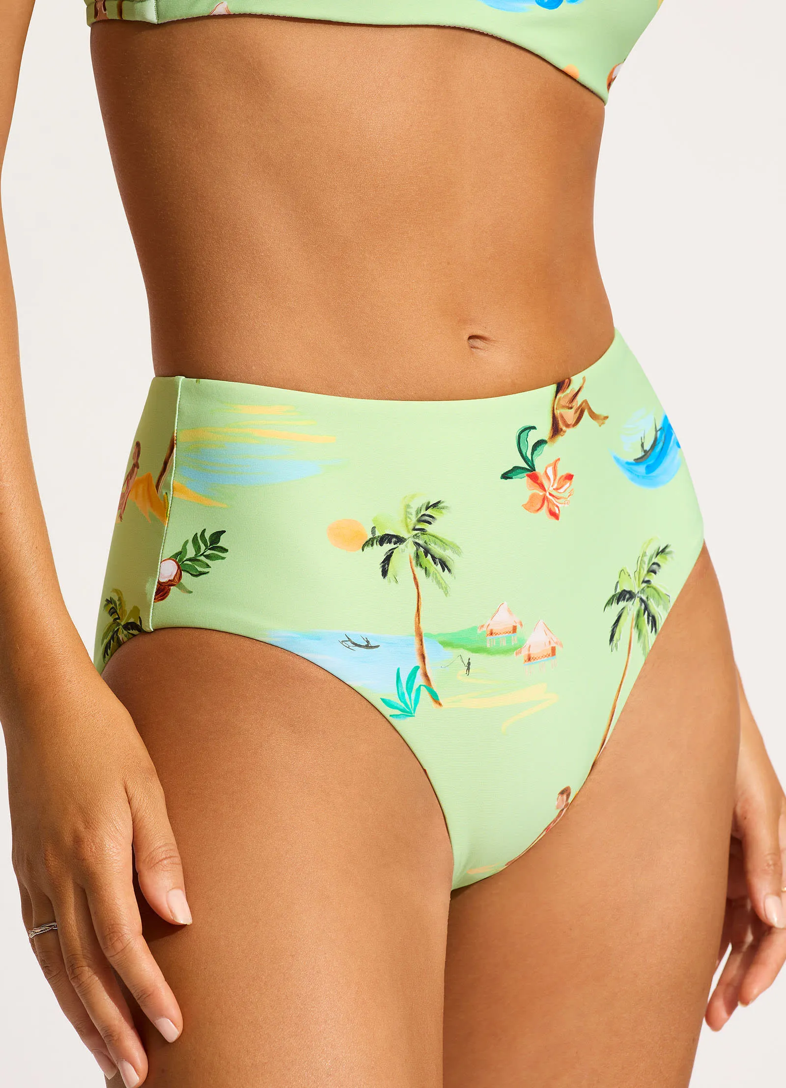 Isla Palm High Waisted Bikini Bottom - Sage sold by Seafolly product image thumbnail 5
