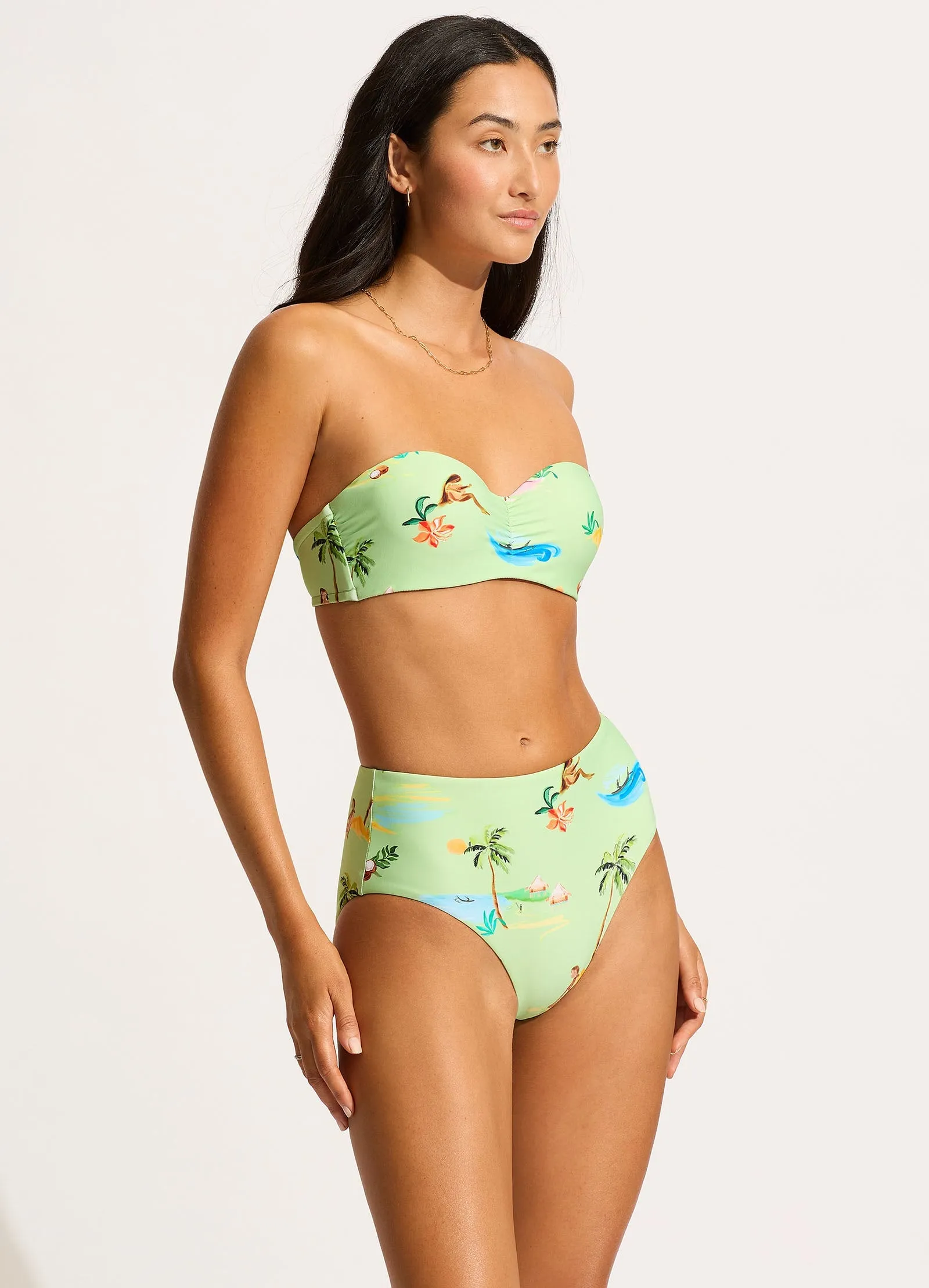 Isla Palm High Waisted Bikini Bottom - Sage sold by Seafolly product image thumbnail 3