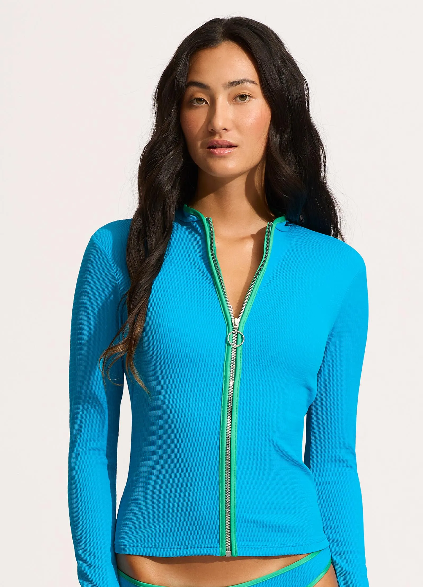 Beach Bound Long Sleeve Sunvest - Turquoise sold by Seafolly product image thumbnail 2