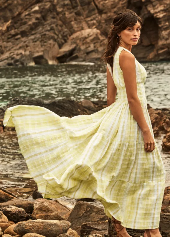 Textured Gingham Maxi Dress - Wild Lime sold by Seafolly