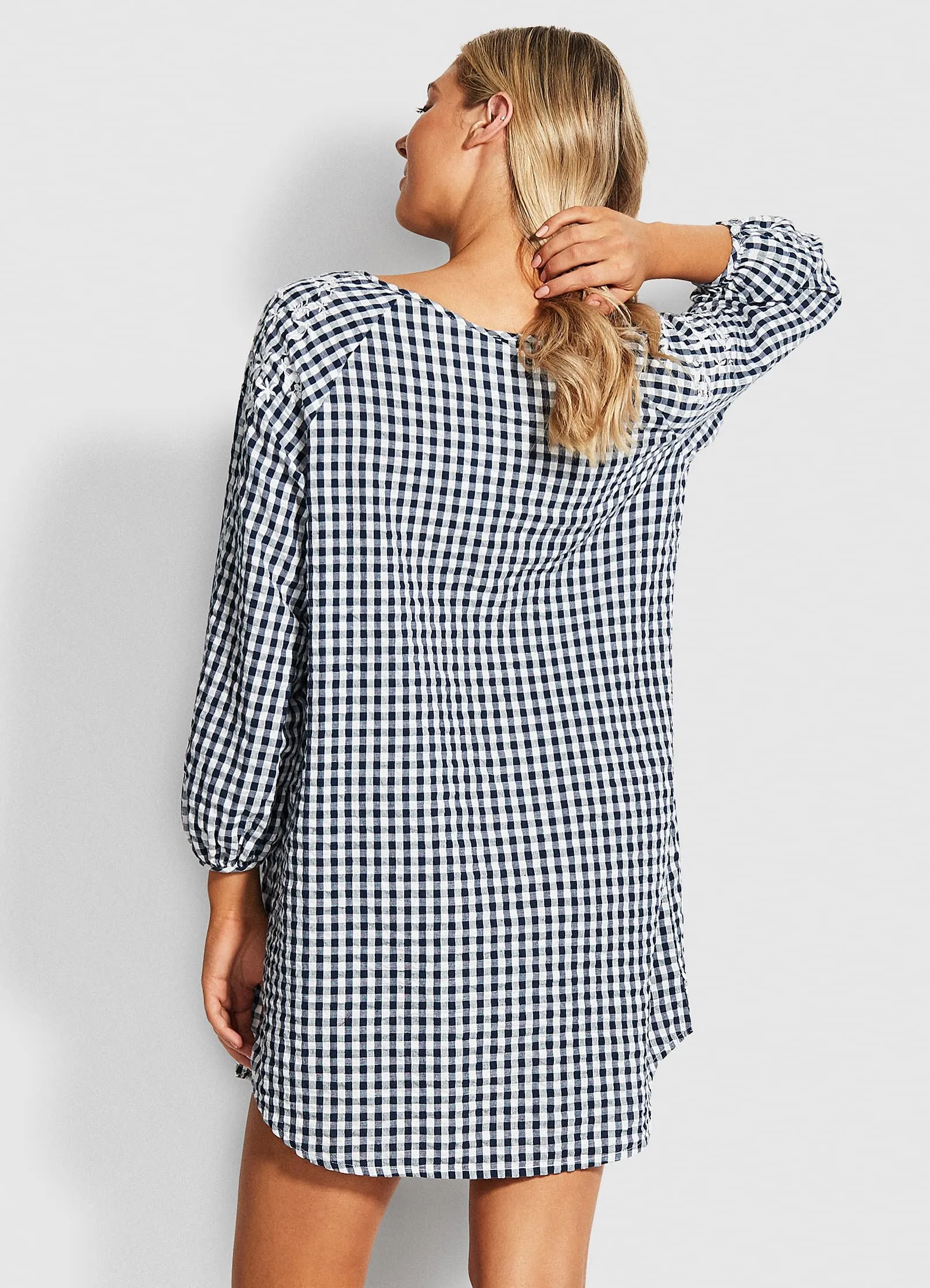 Ally Gingham Cover Up - Blue sold by Seafolly product image thumbnail 3