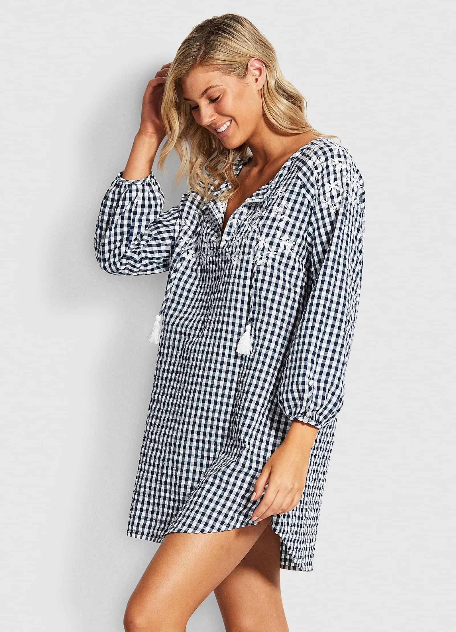 Ally Gingham Cover Up - Blue sold by Seafolly product image thumbnail 2