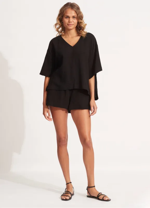 Double Cloth Short - Black sold by Seafolly