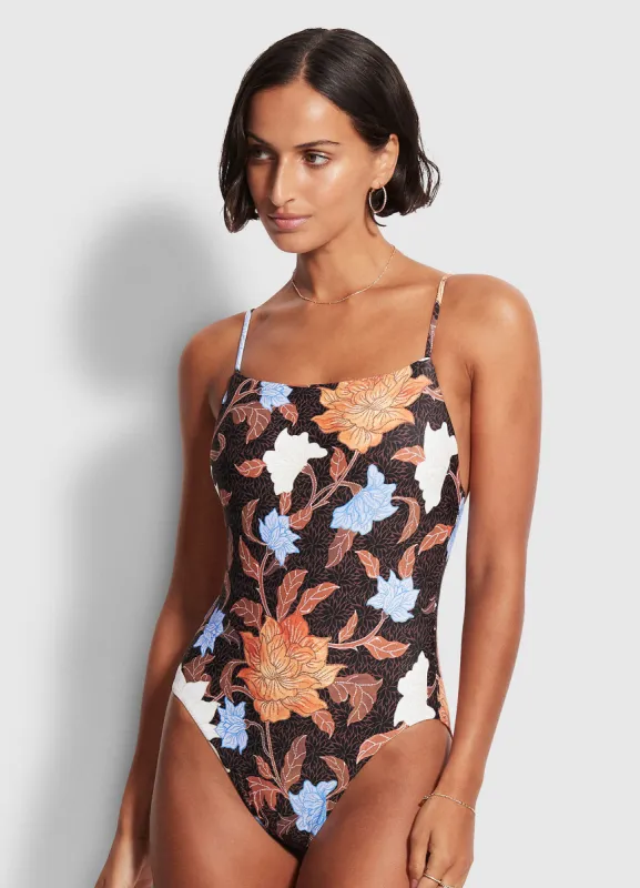 Boheme Square Neck Maillot - Black sold by Seafolly
