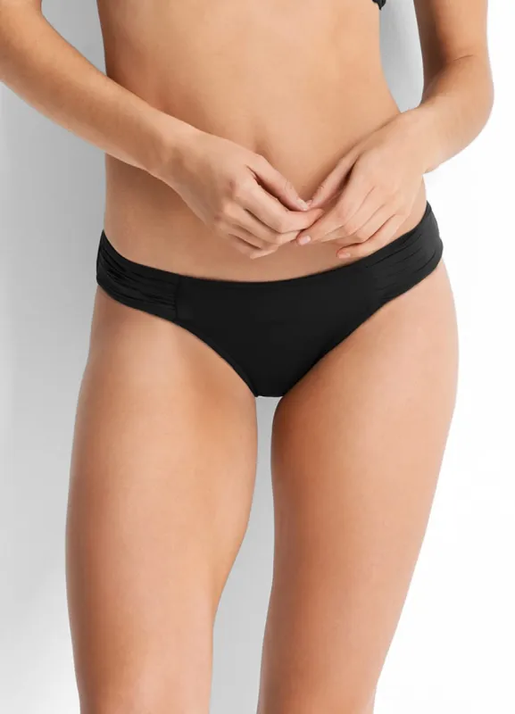 Seafolly Pleated Hipster Bikini Pant - Black sold by Seafolly