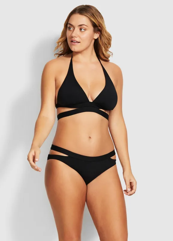 Active Split Band Hipster Bikini Pants - Black sold by Seafolly