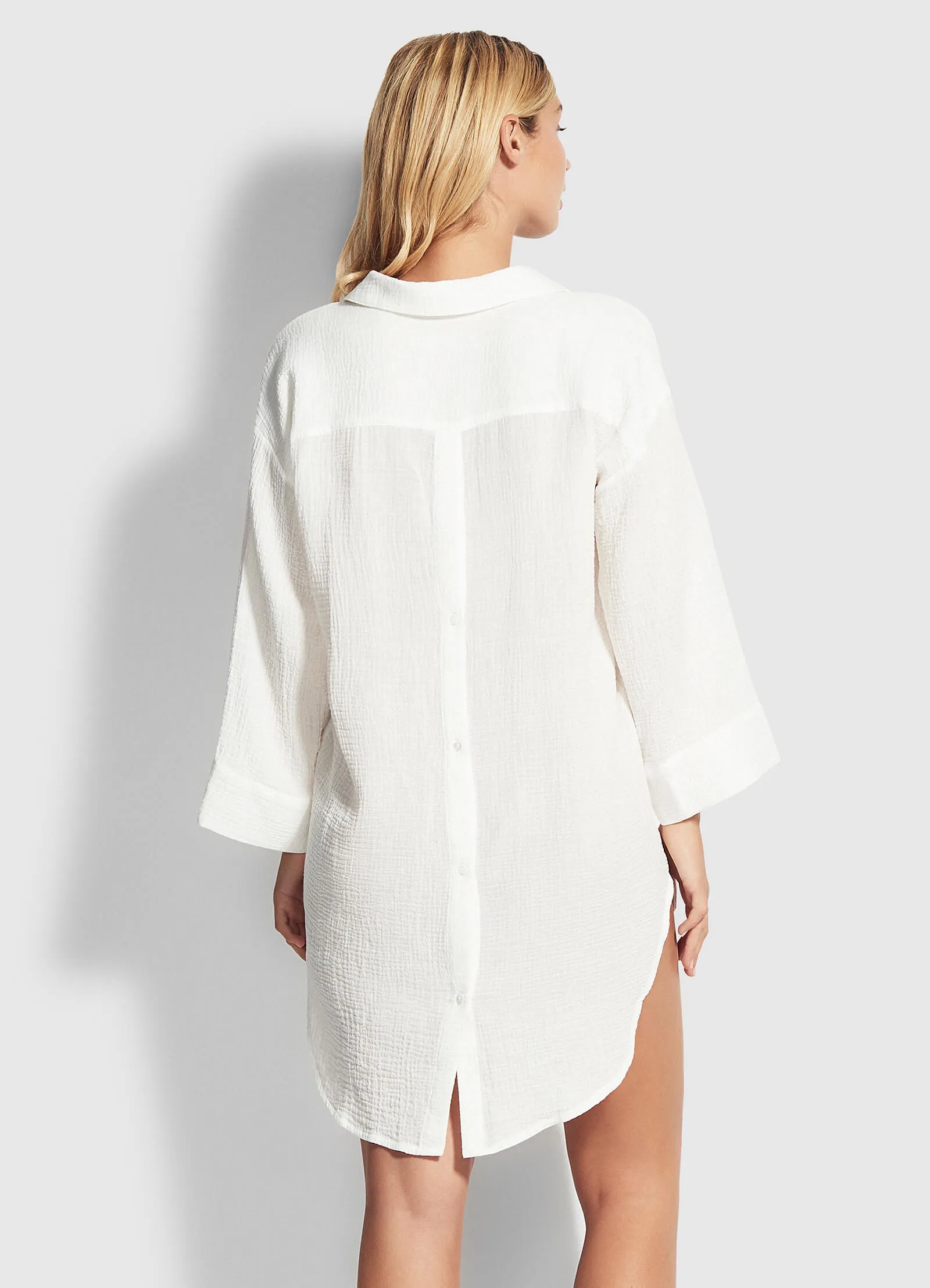 Wild Tropics Oversized Beach Cover Up - White sold by Seafolly product image thumbnail 3