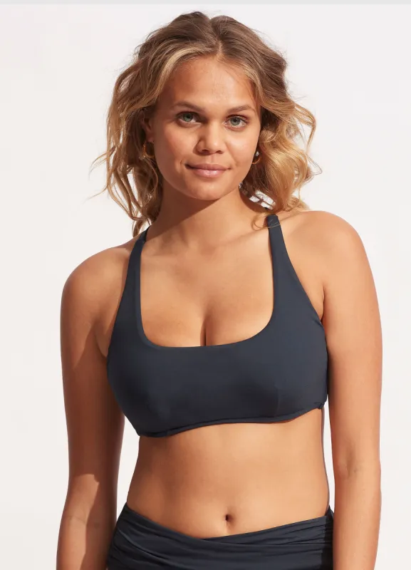 Seafolly Collective DD Scoop Neck Halter Top - True Navy sold by Seafolly