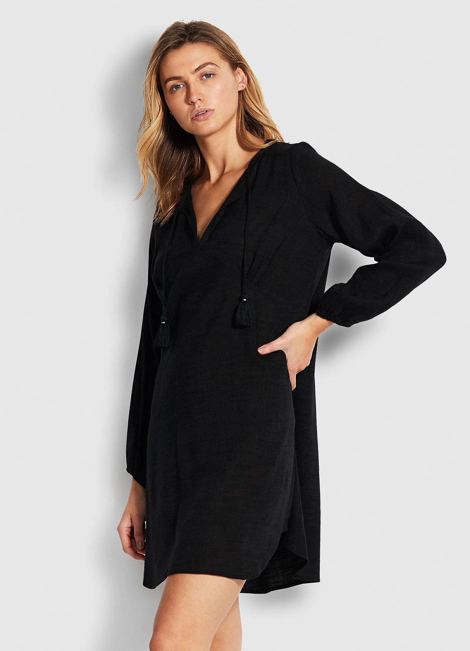 Marcie Peasant Sleeve Dress - Black sold by Seafolly product image thumbnail 2