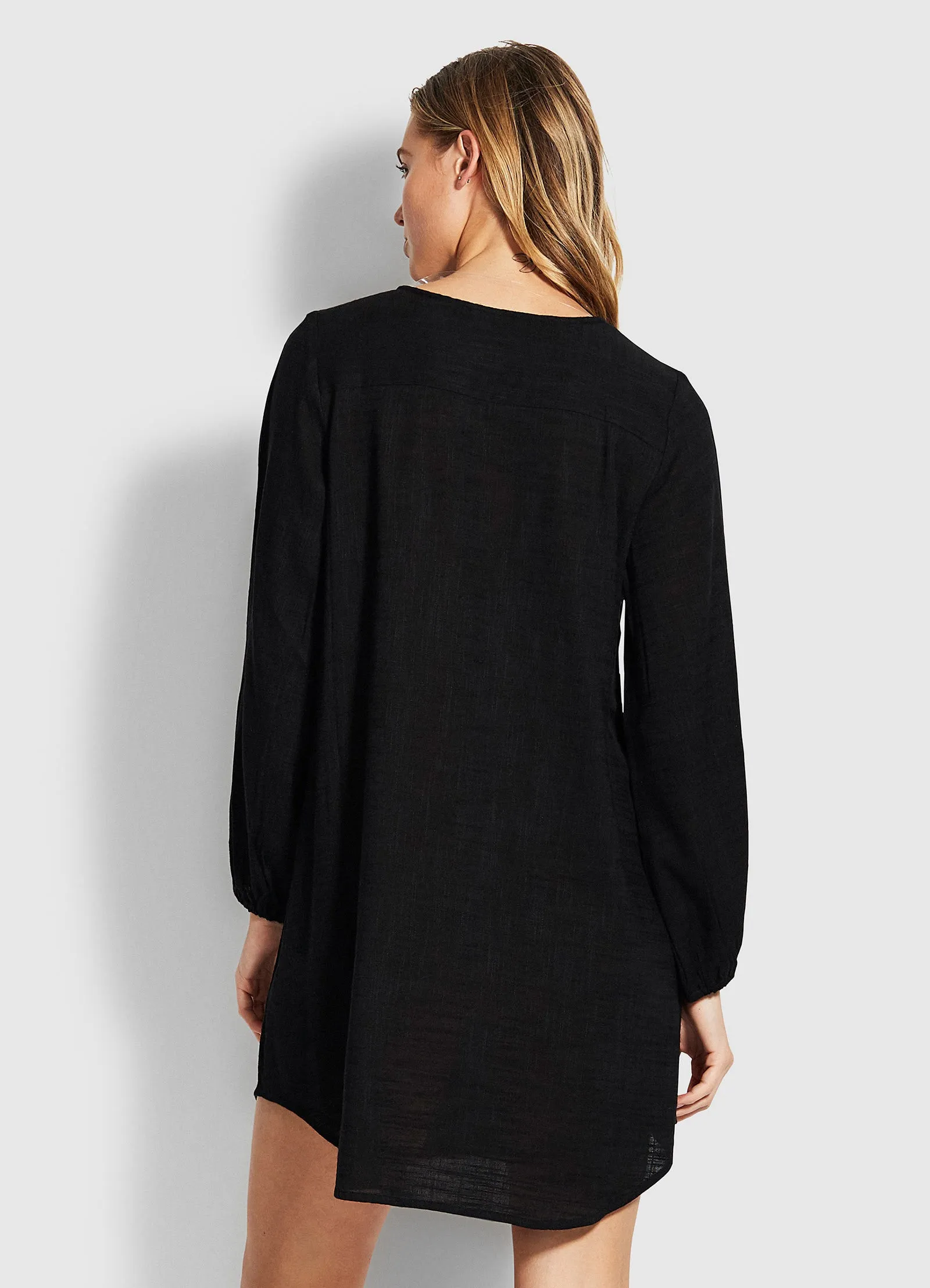 Marcie Peasant Sleeve Dress - Black sold by Seafolly product image thumbnail 3