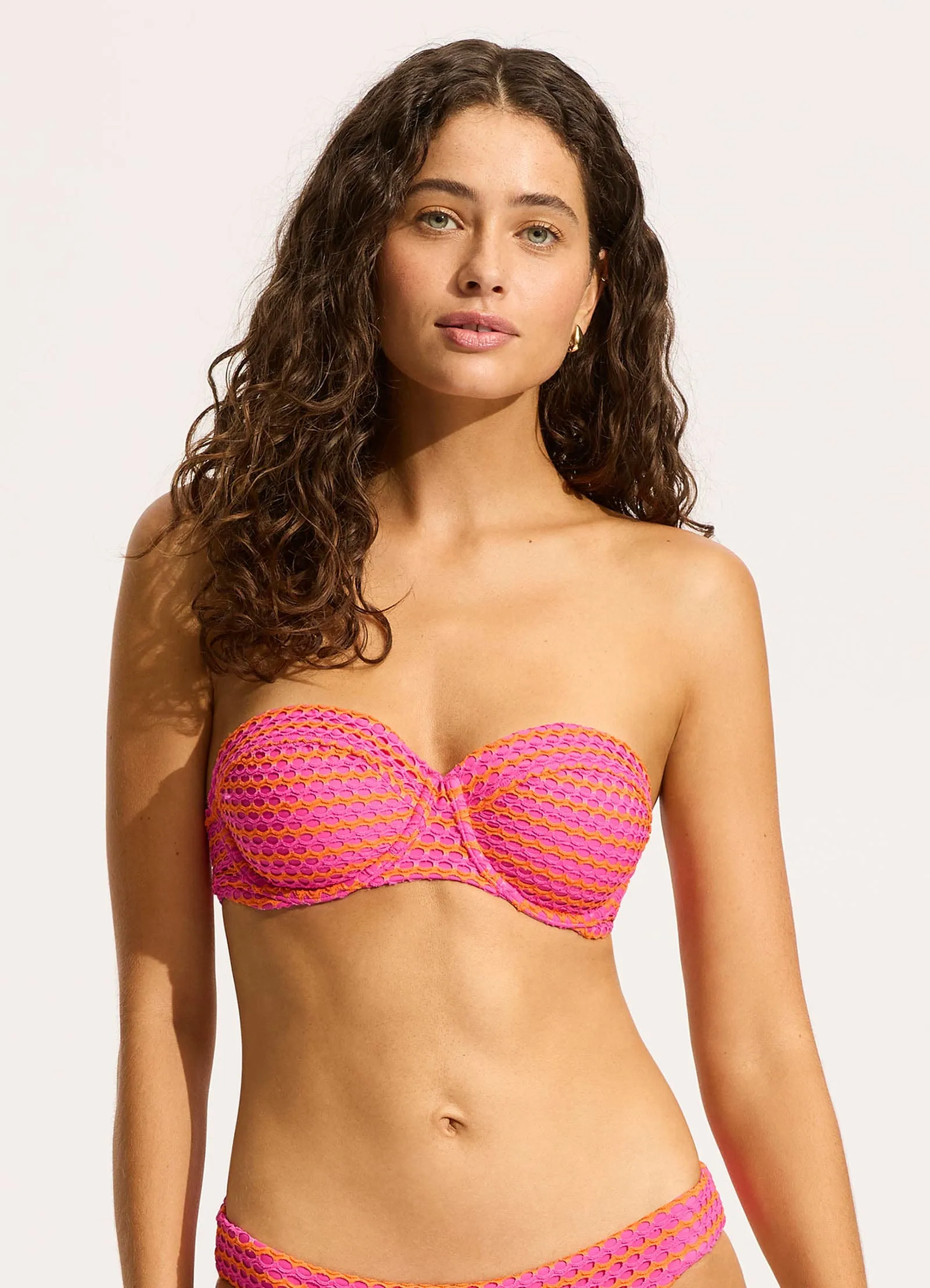 Mesh Effect Bustier Bikini Top - Hot Pink sold by Seafolly product image thumbnail 2