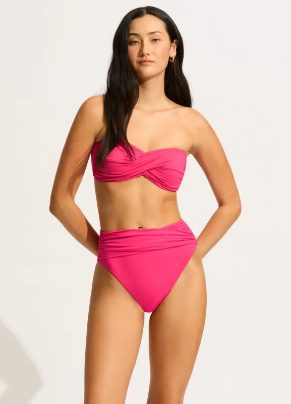 Seafolly Collective High Waist Wrap Front Pant - Raspberry sold by Seafolly