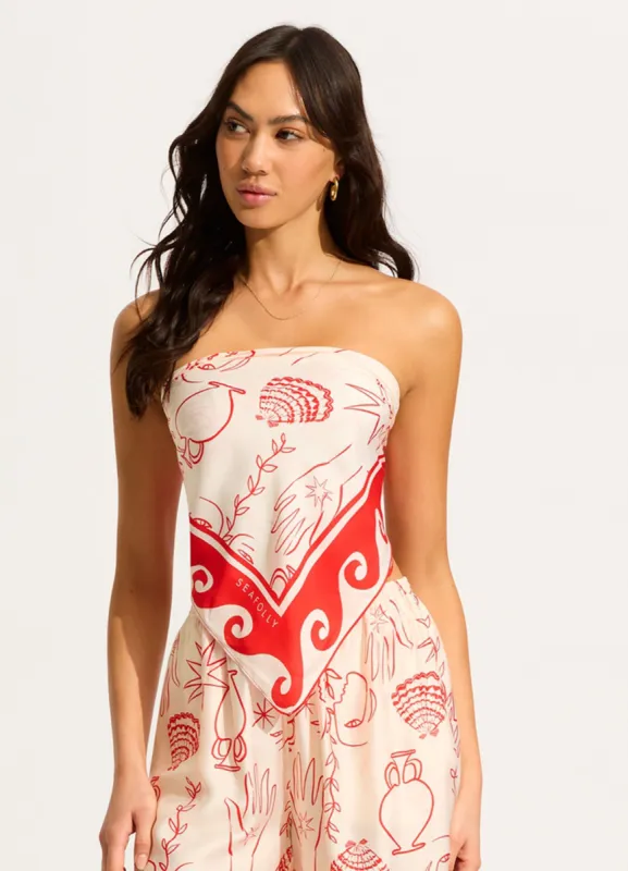 Atlantis Faces Scarf - Chilli Red sold by Seafolly