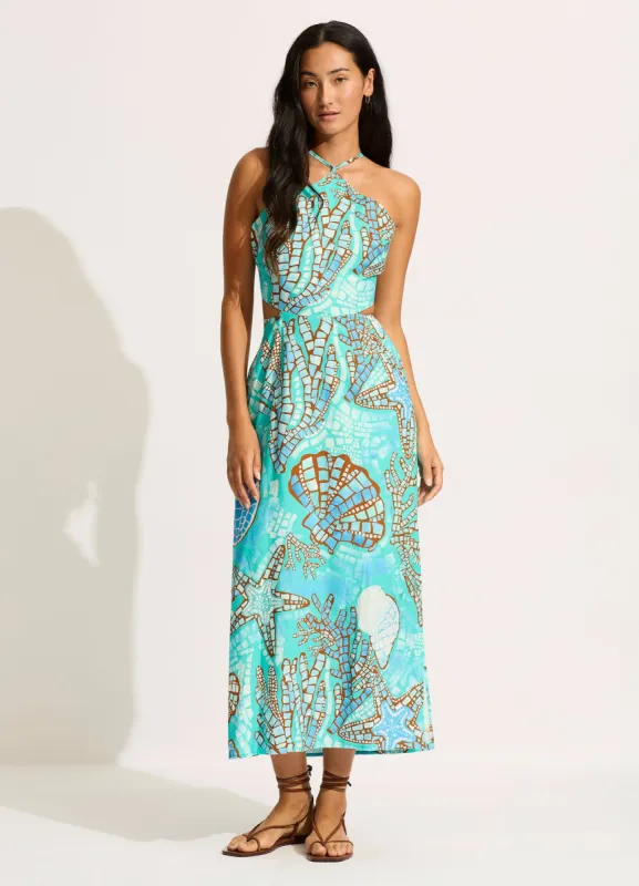 La Mer Cut Out Maxi Dress - Aquatic Blue sold by Seafolly