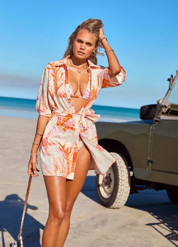 La Mer Mini Shirt Dress - White sold by Seafolly