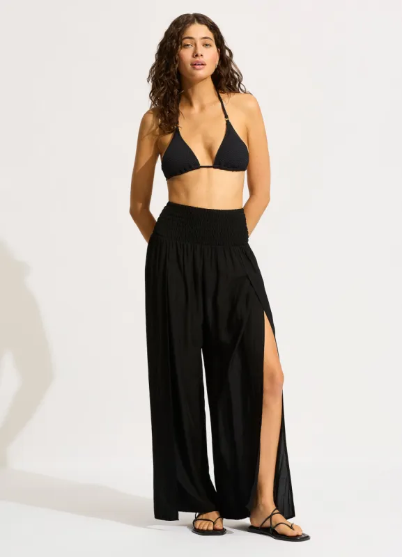 Shirred Waist Wrap Pant - Black sold by Seafolly