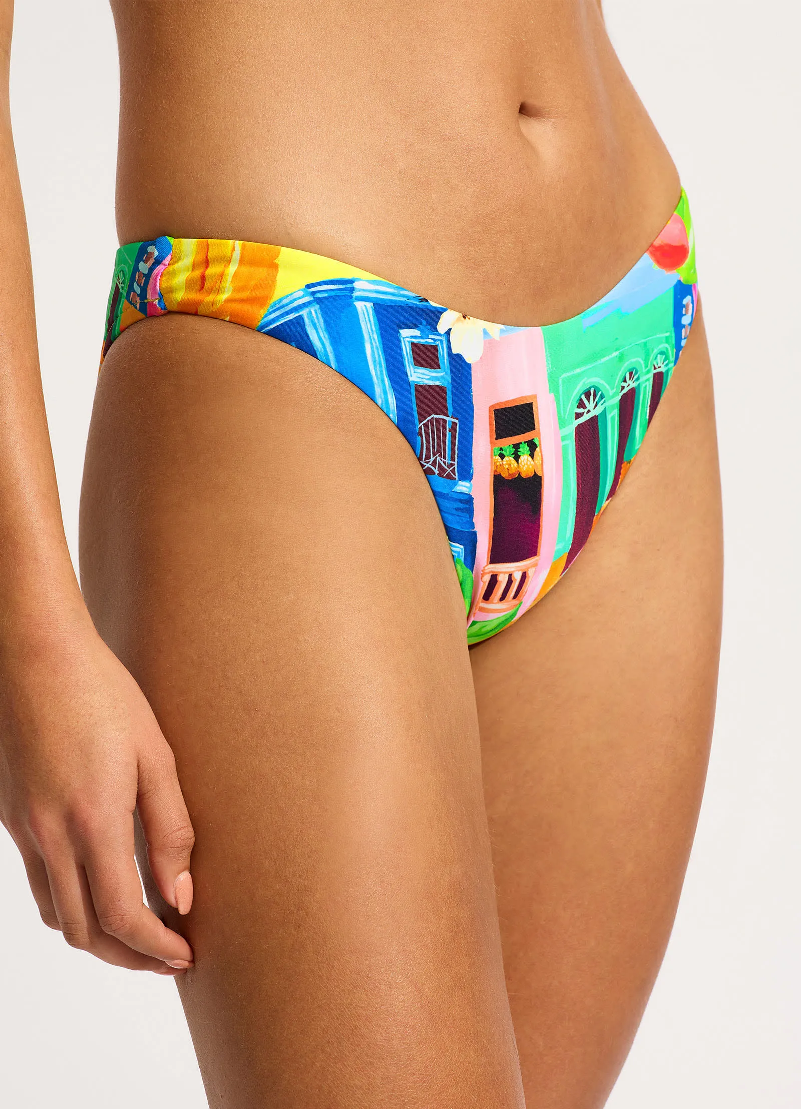 Cuba High Cut Bikini Bottom - Turquoise sold by Seafolly product image thumbnail 5