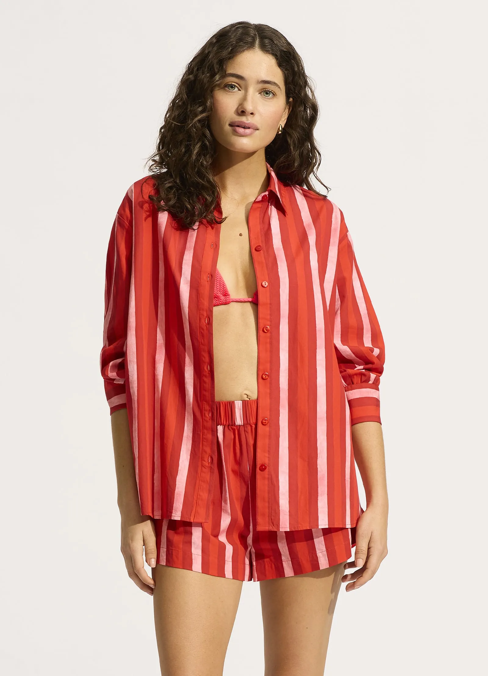 Oversized Button Up Shirt - Flame sold by Seafolly product image thumbnail 2