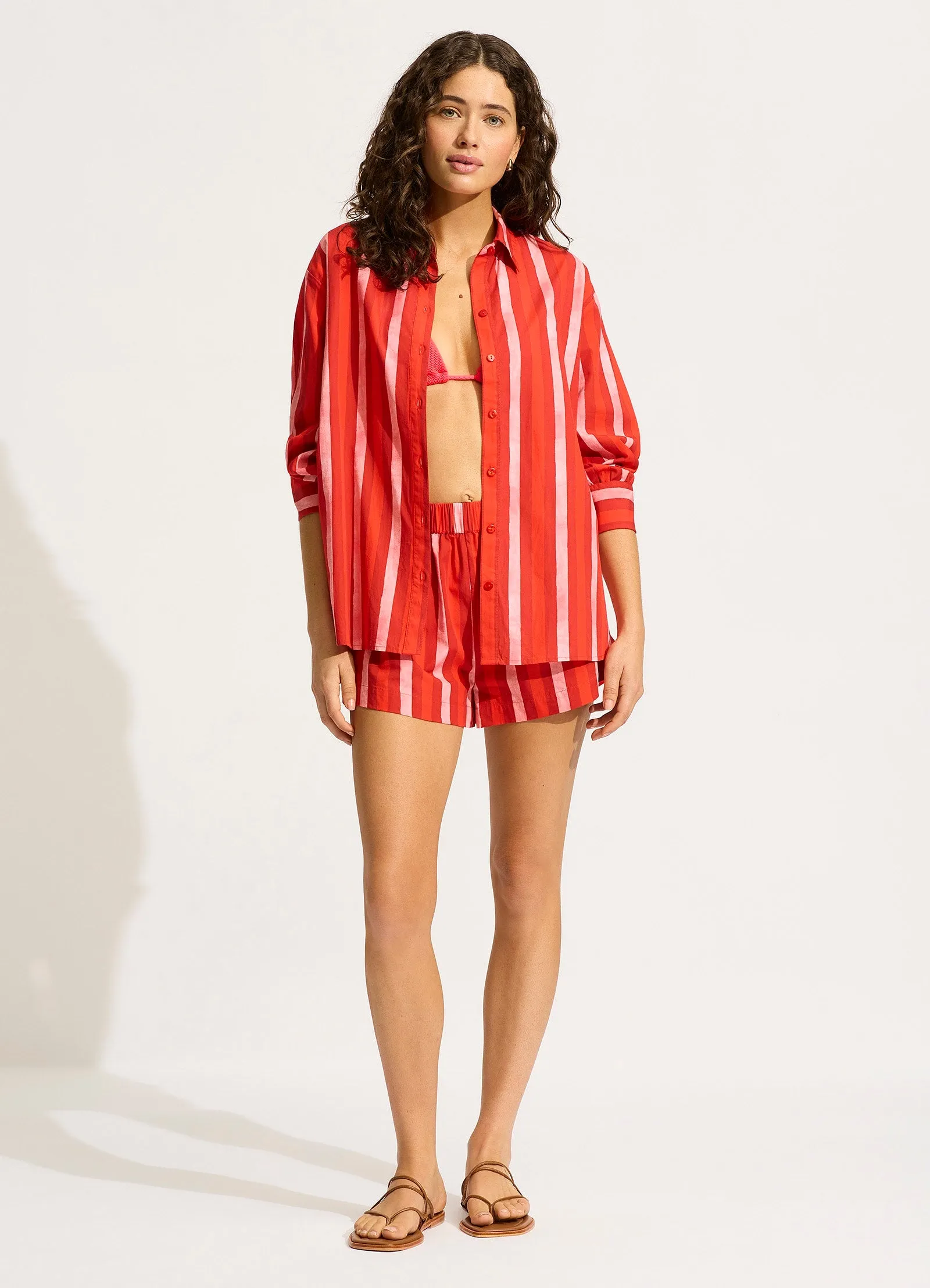 Oversized Button Up Shirt - Flame sold by Seafolly