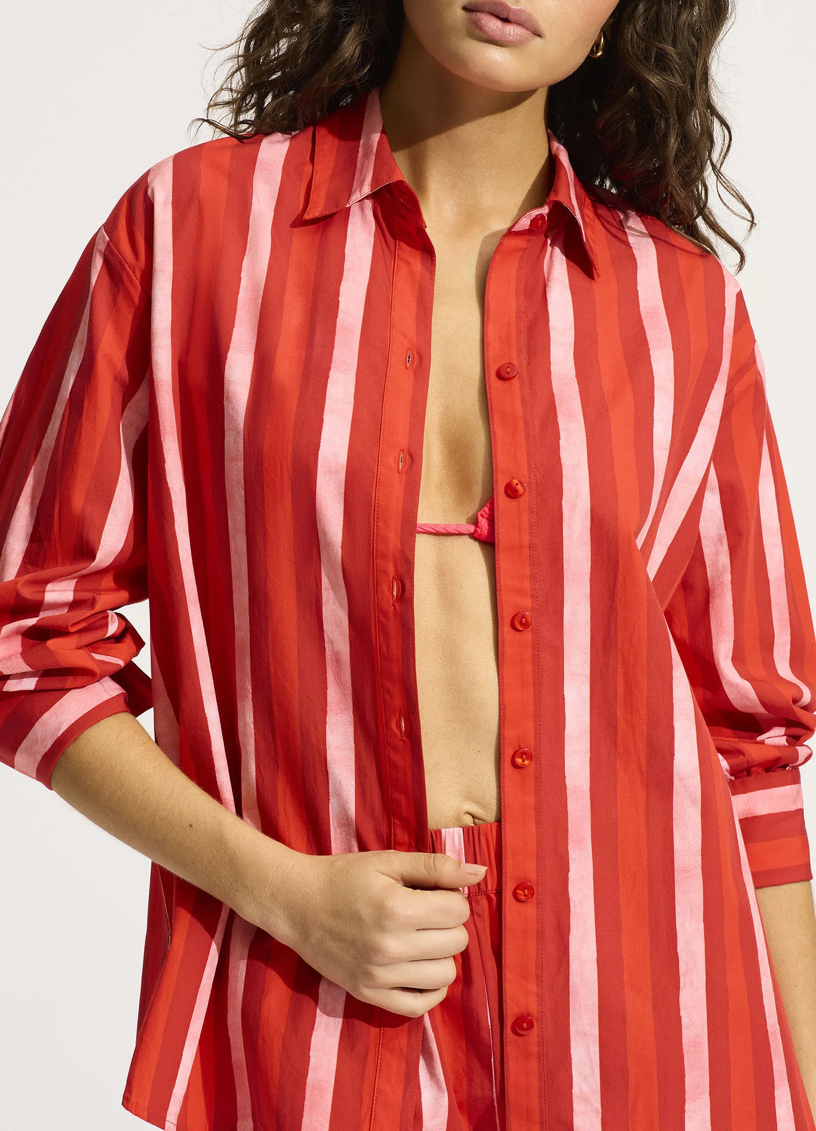 Oversized Button Up Shirt - Flame sold by Seafolly product image thumbnail 5