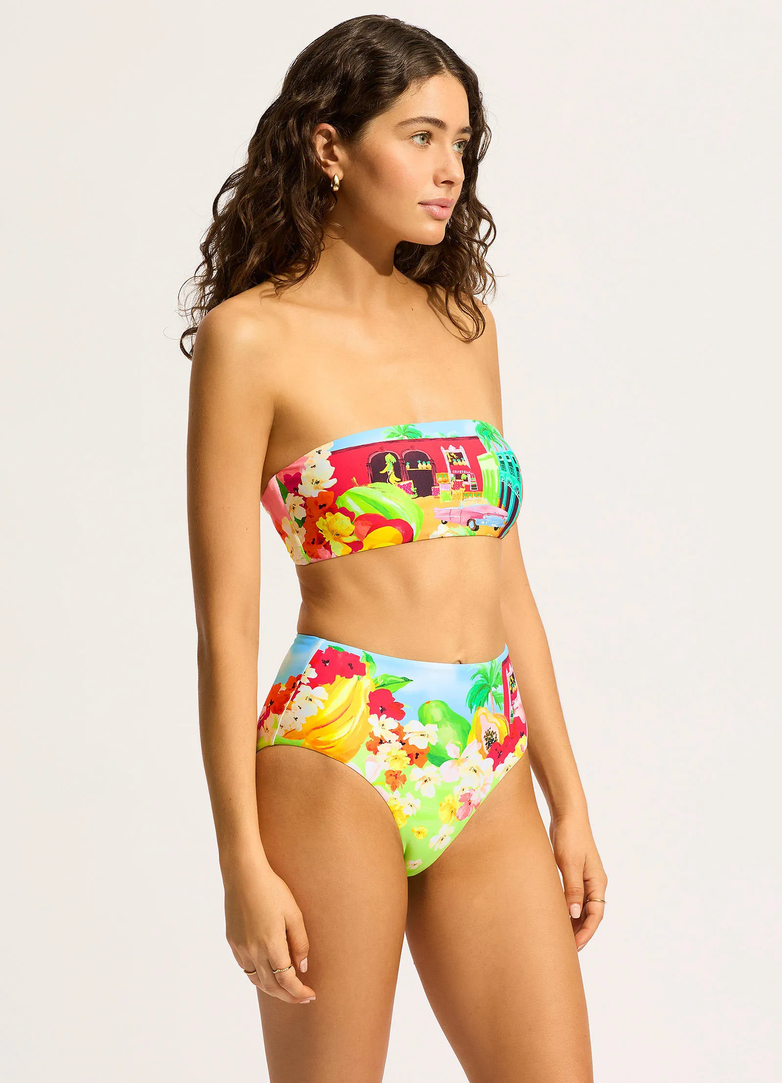 Cuba High Waisted Bikini Bottom - Turquoise sold by Seafolly product image thumbnail 3