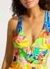 Cuba Deep V Neck One Piece - Turquoise sold by Seafolly