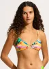 Cuba Ring Front Triangle Bikini Top - Turquoise sold by Seafolly
