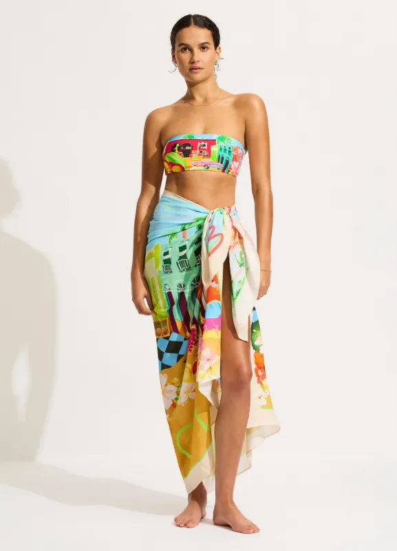 Cuba Sarong - Turquoise sold by Seafolly