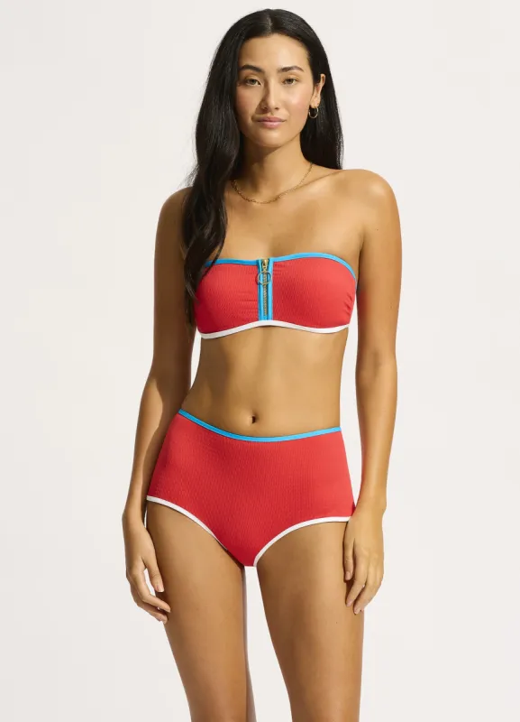 Beach Bound Boyleg Bikini Bottom - Flame sold by Seafolly