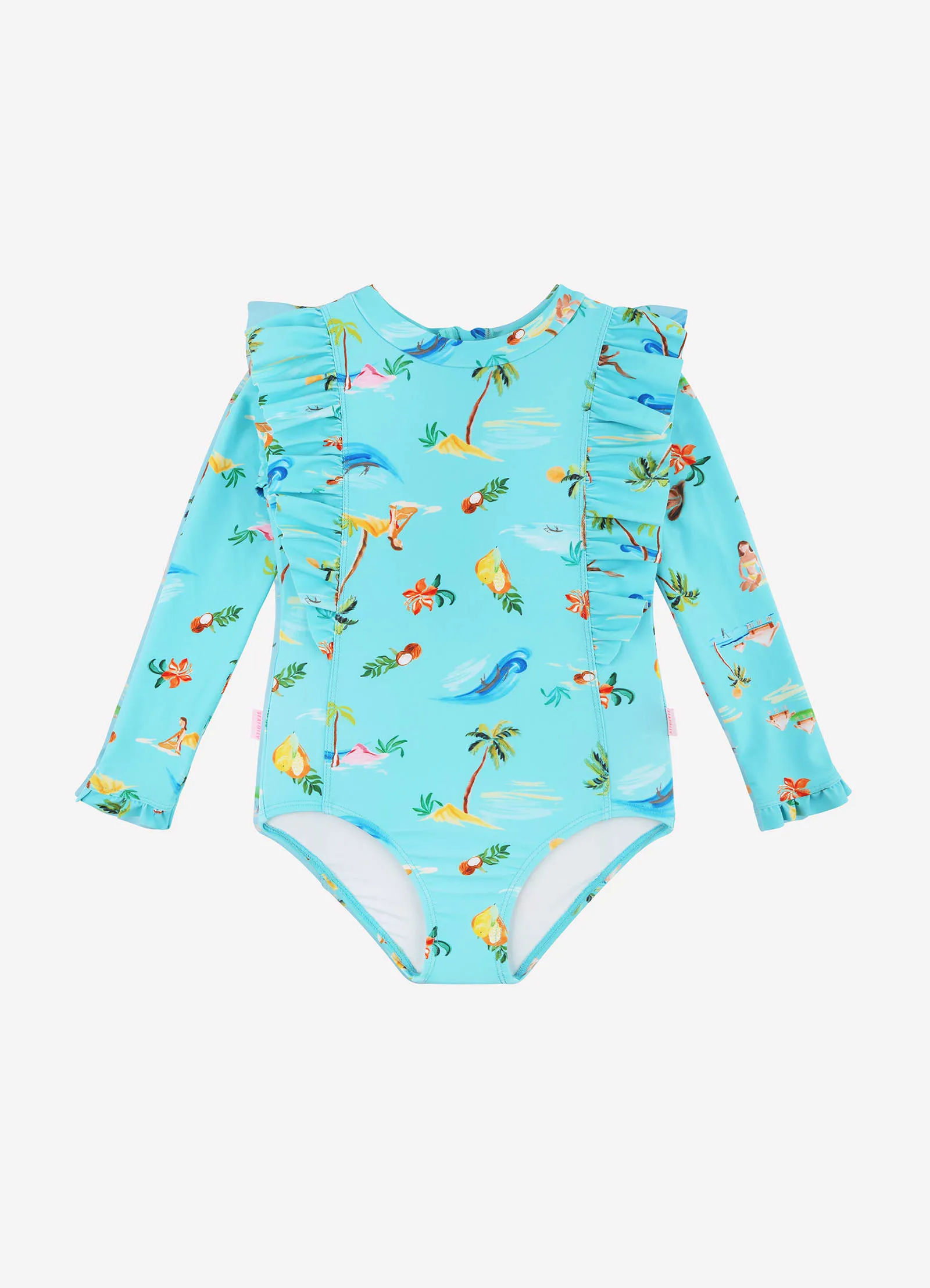 Isla Palm Frill Paddlesuit - Isla Palm Blue sold by Seafolly product image thumbnail 2