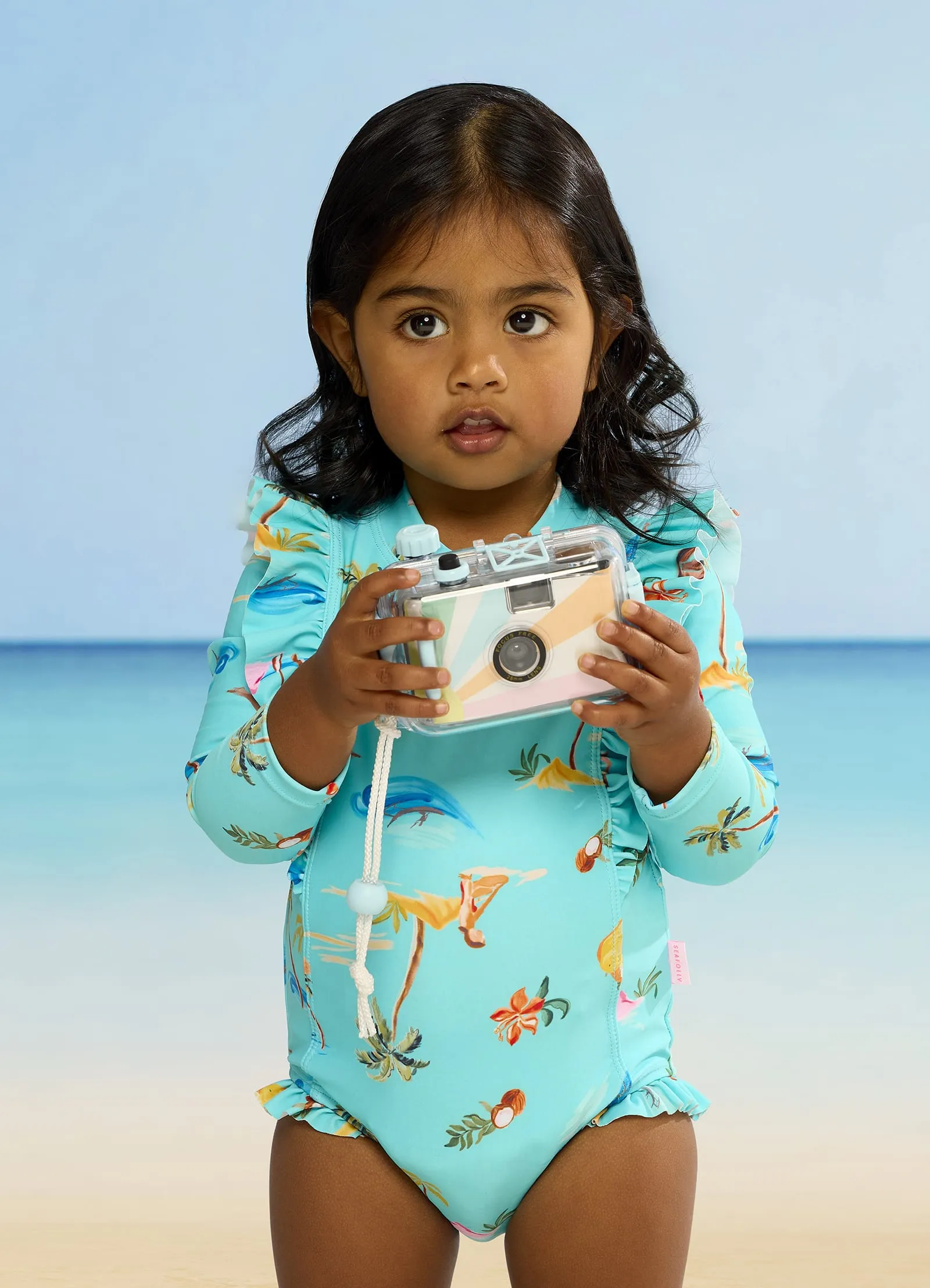 Isla Palm Frill Sunsuit - Isla Palm Blue sold by Seafolly product image thumbnail 2