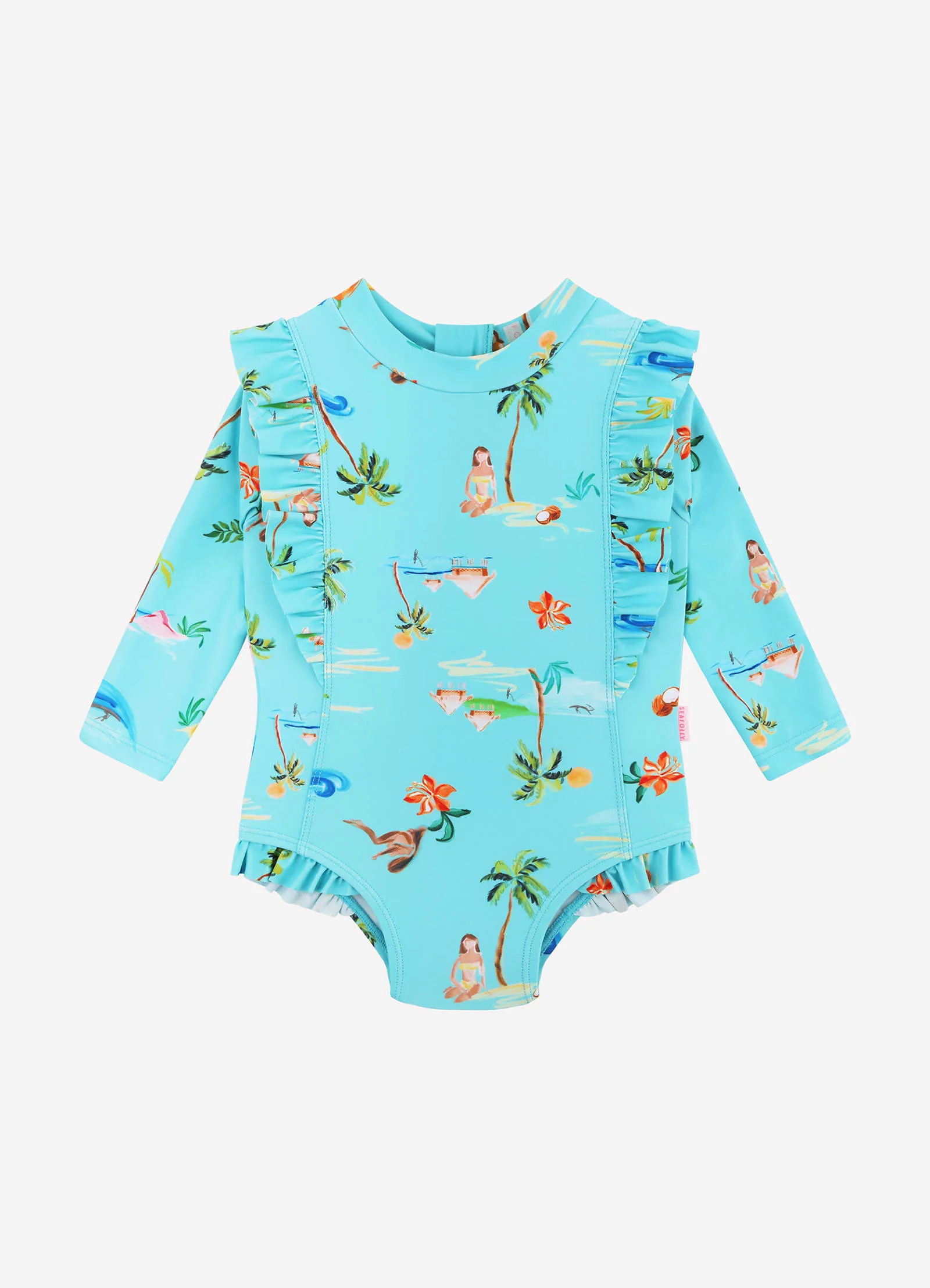 Isla Palm Frill Sunsuit - Isla Palm Blue sold by Seafolly product image thumbnail 3