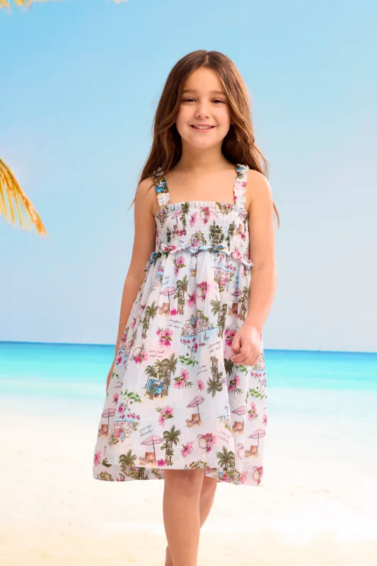 Secret Vacation Yardage Shirred Dress - Secret Vacay sold by Seafolly
