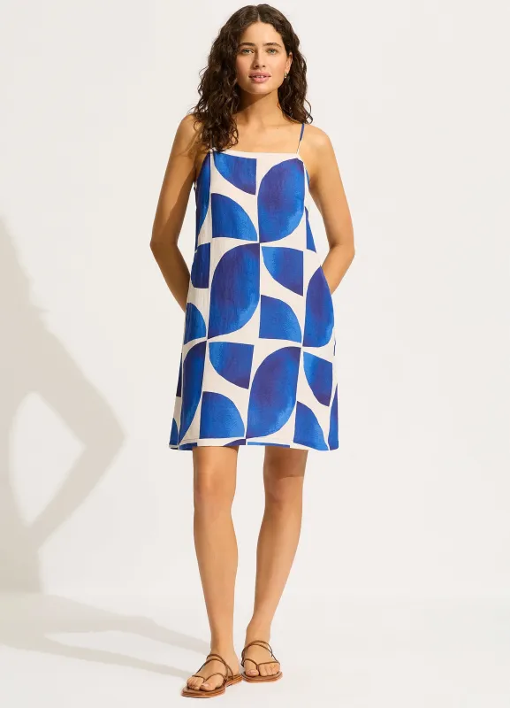 Sunray Bandeau Mini Dress - Ultramarine sold by Seafolly