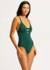 Seafolly Collective Deep V One Piece - Evergreen sold by Seafolly
