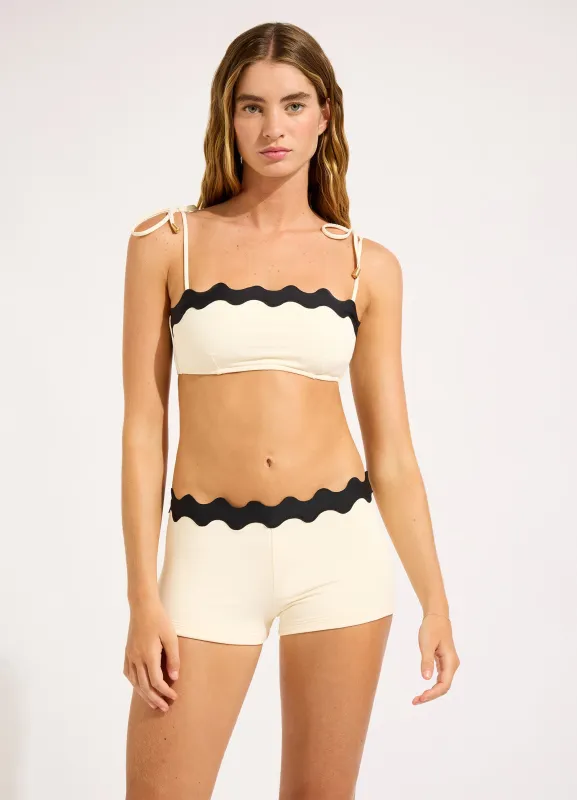 Gia Ric Rac Boyleg Bikini Bottom - Ecru sold by Seafolly