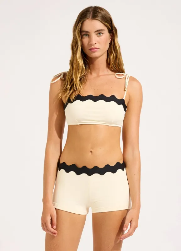 Gia Ric Rac Bustier Bandeau Bikini Top - Ecru sold by Seafolly
