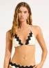 Gia Ric Rac Longline Slide Triangle Bikini Top - Ecru sold by Seafolly