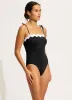 Gia Ric Rac Bandeau One Piece - Black sold by Seafolly