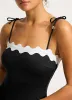 Gia Ric Rac Bandeau One Piece - Black sold by Seafolly