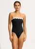 Gia Ric Rac Bandeau One Piece - Black sold by Seafolly
