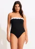 Gia Ric Rac Bandeau One Piece - Black sold by Seafolly